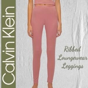CALVIN KLEIN Pure Ribbed Super Soft Modal Stretch Loungewear Leggings NWT/Lg